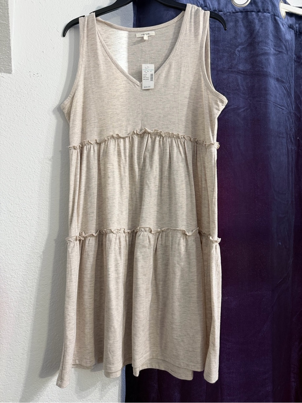 Tiered Sleeveless Dress - Cream